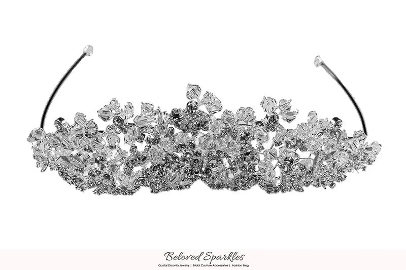 Madison Garden Cluster Silver Tiara | Swarovski Crystal