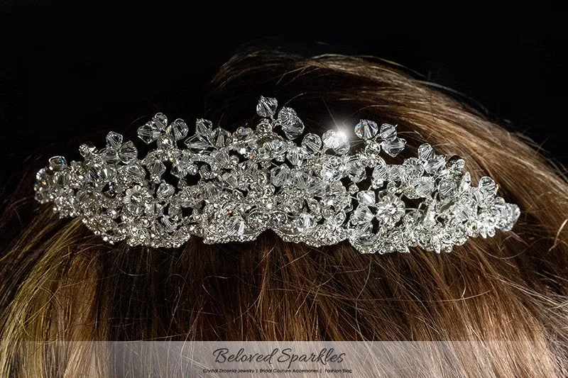 Madison Garden Cluster Silver Tiara | Swarovski Crystal