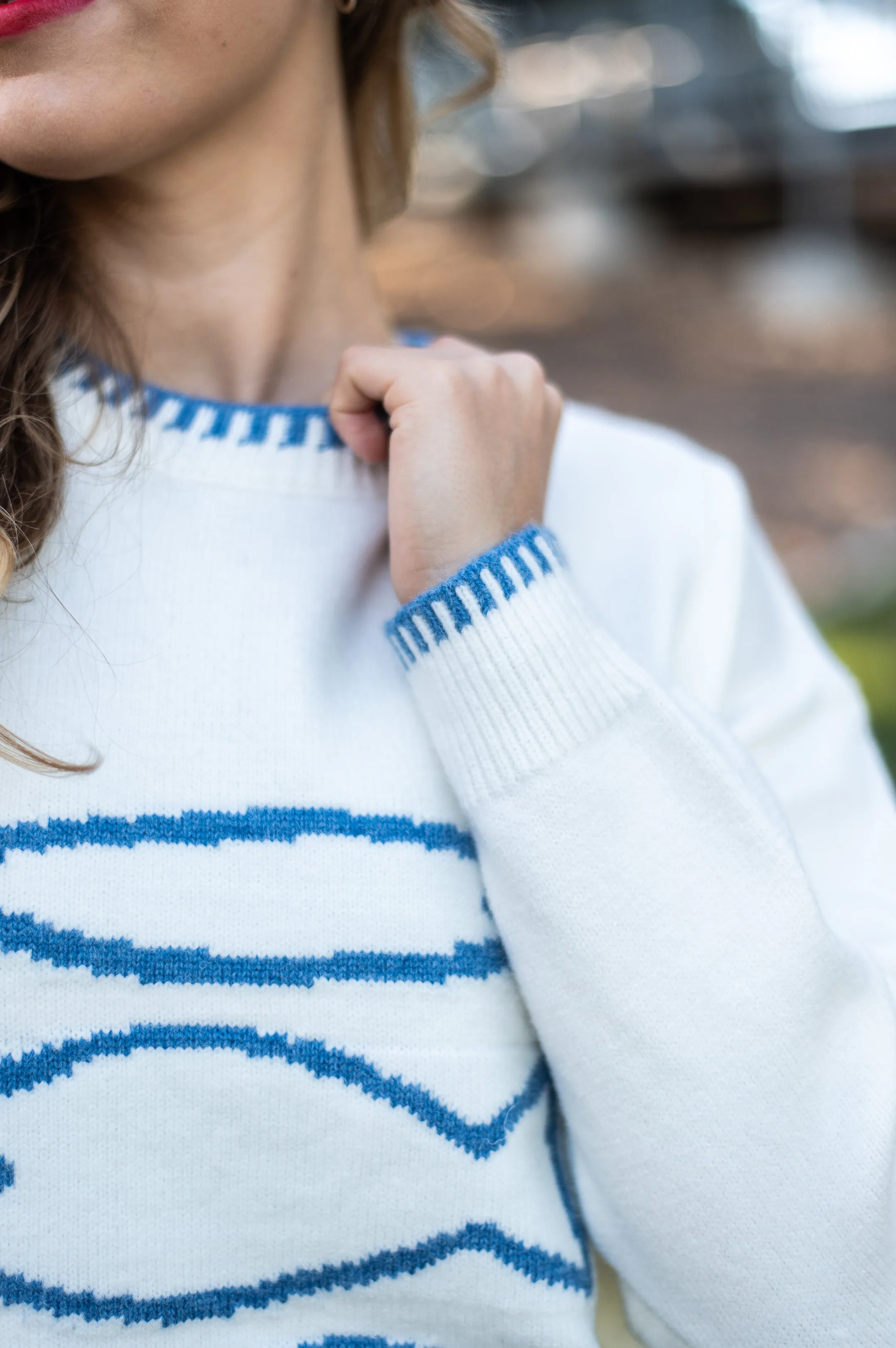 Marina Jumper |  White- Blue