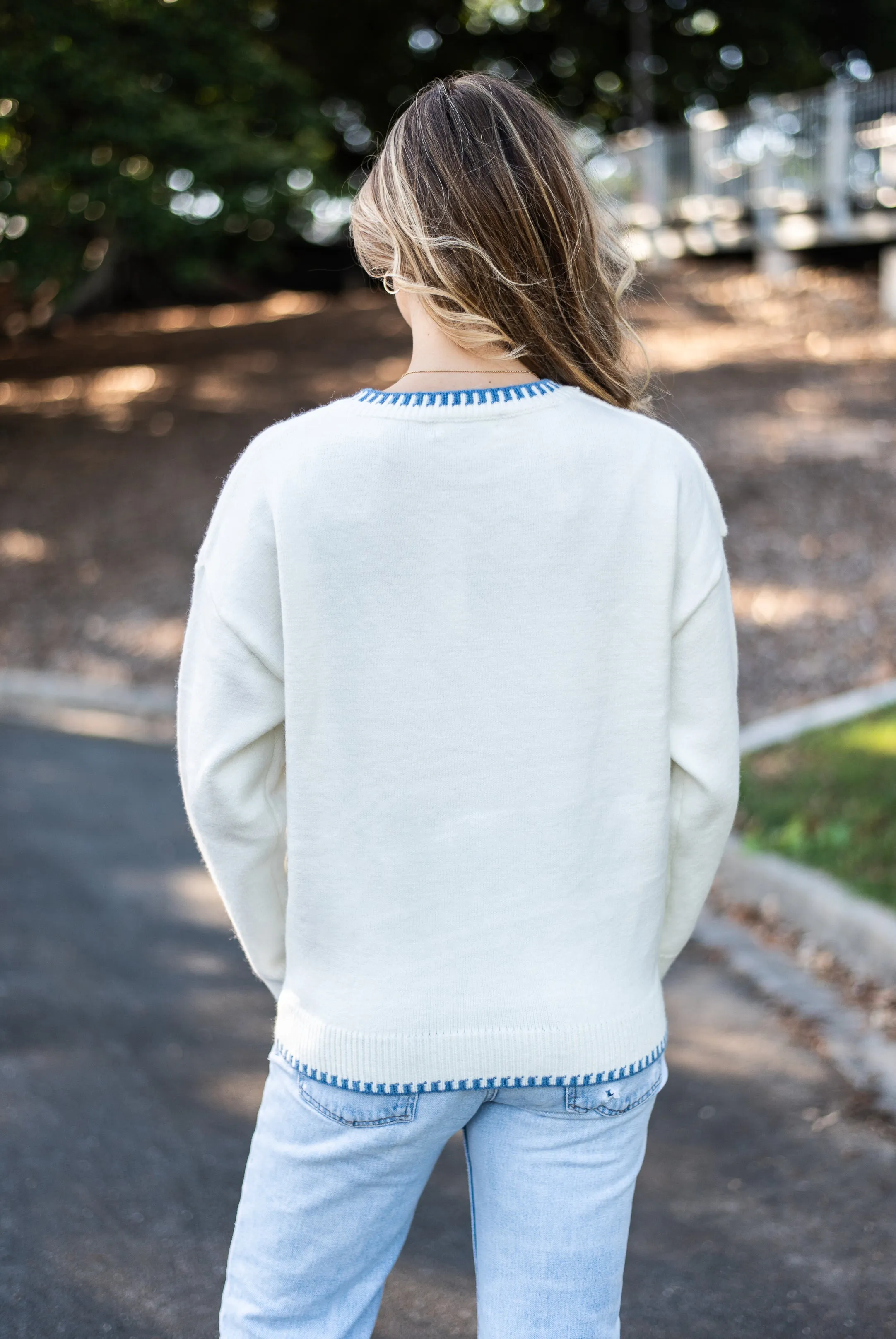 Marina Jumper |  White- Blue