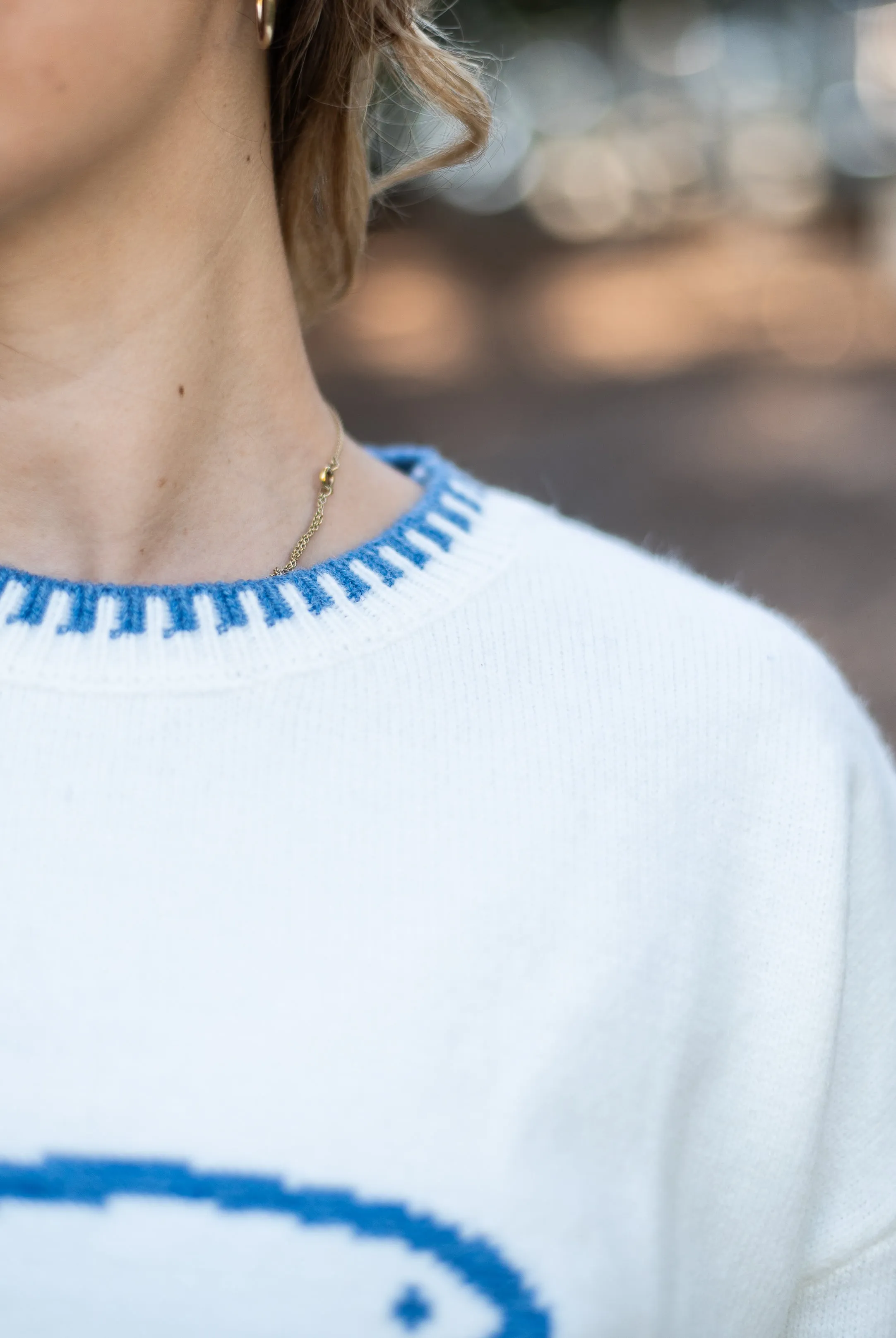 Marina Jumper |  White- Blue