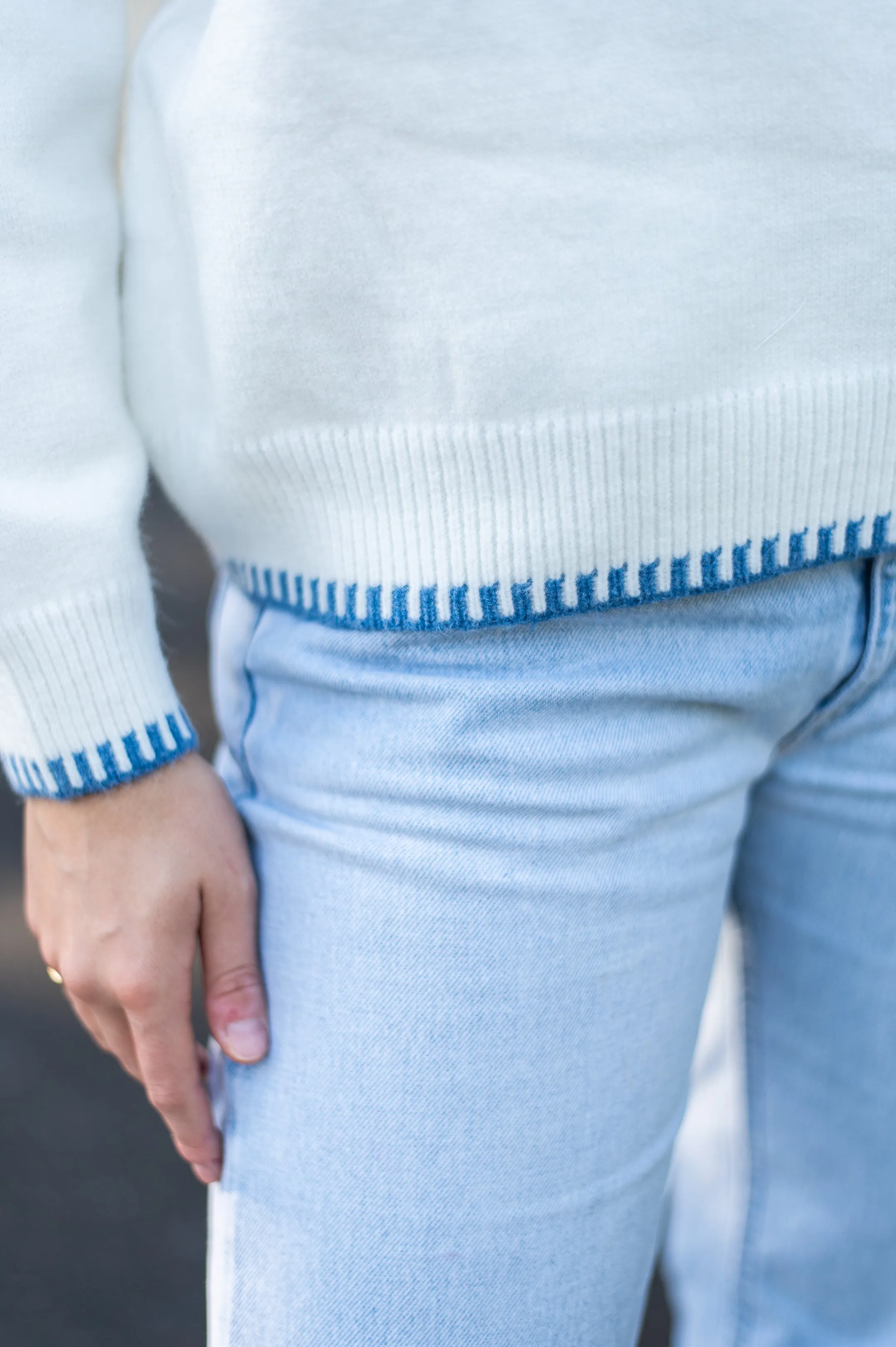 Marina Jumper |  White- Blue