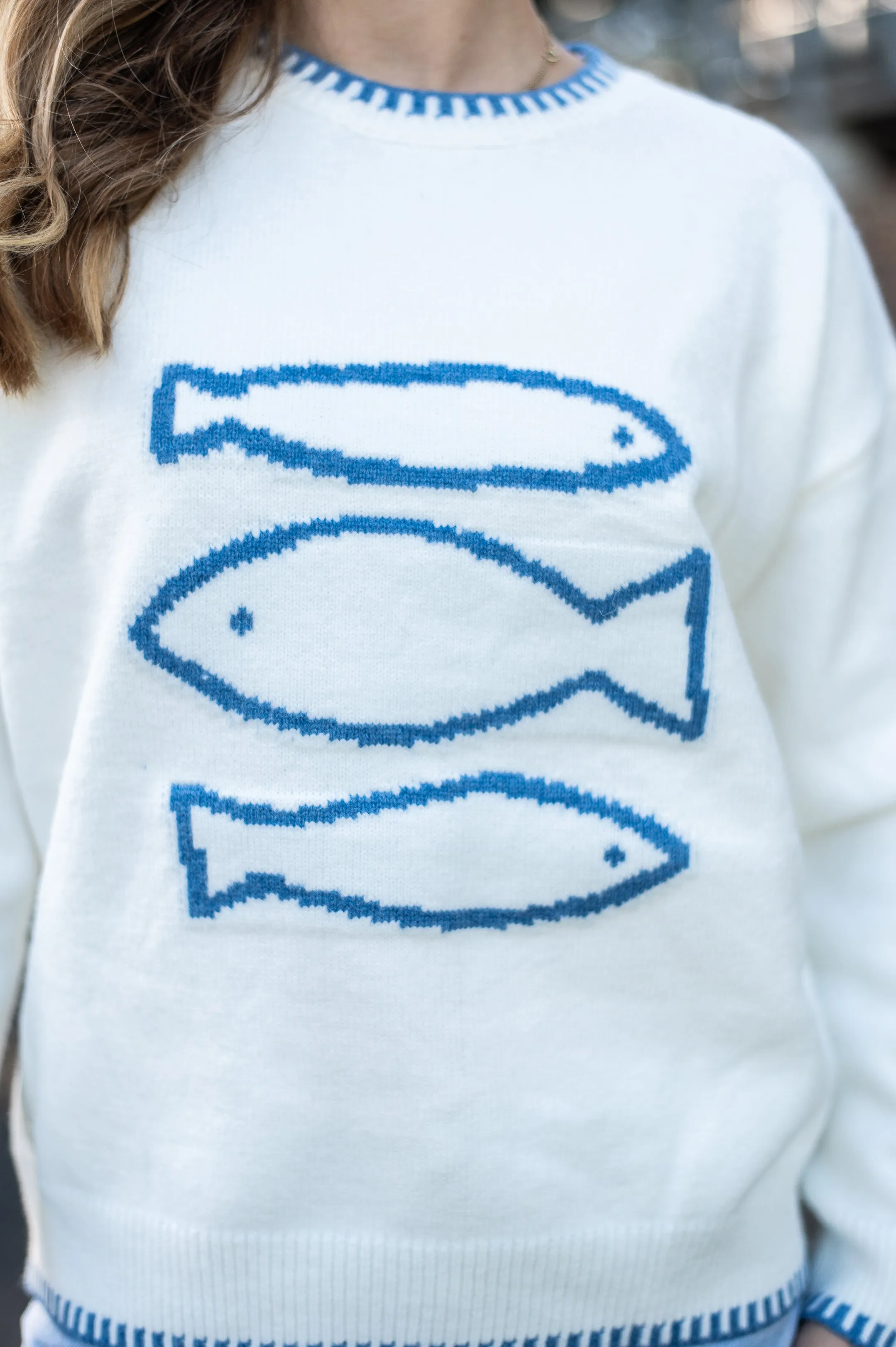 Marina Jumper |  White- Blue