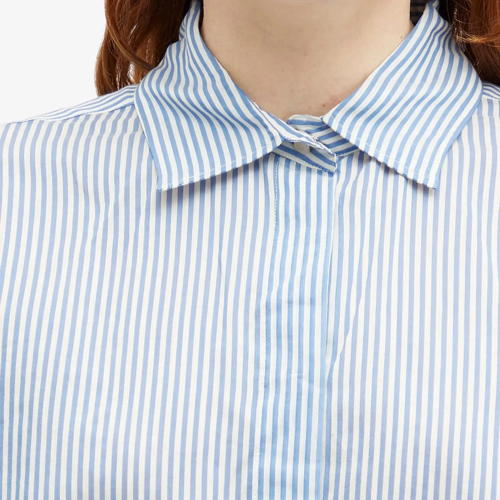 Max Mara Vertigo Striped Blouse, white/blue