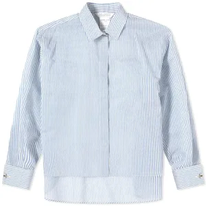 Max Mara Vertigo Striped Blouse, white/blue