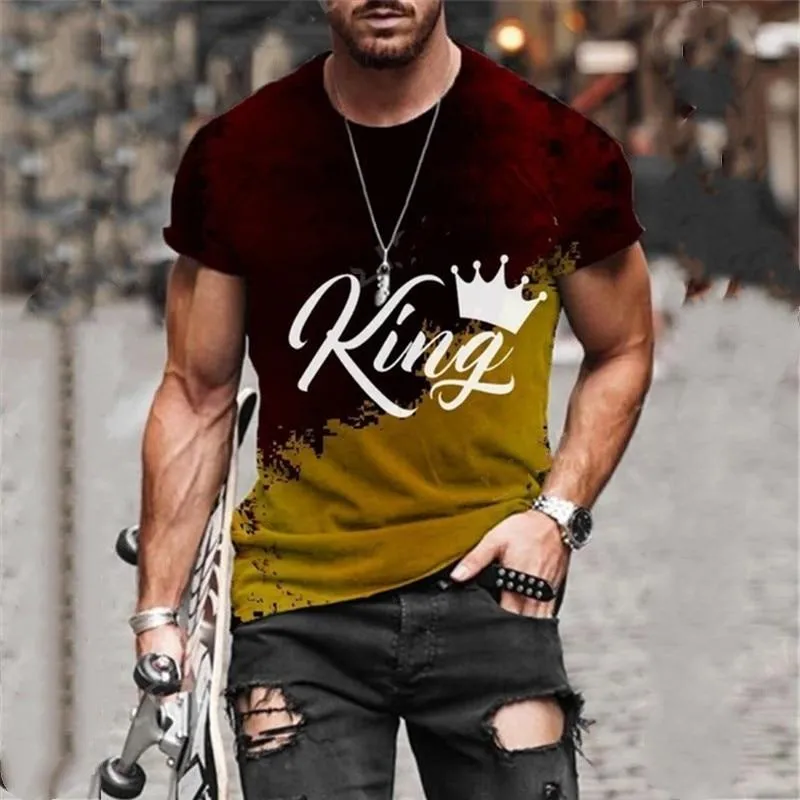 Men Printed Front Design Crew Neck Vintage Short Sleeve T Shirts