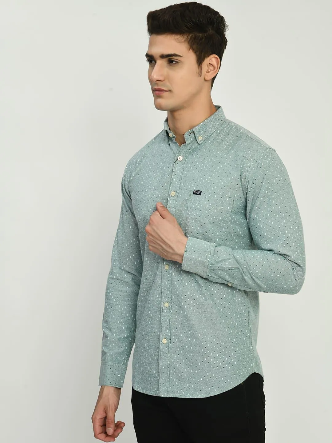 Men's Printed Cotton Regular Fit Shirt