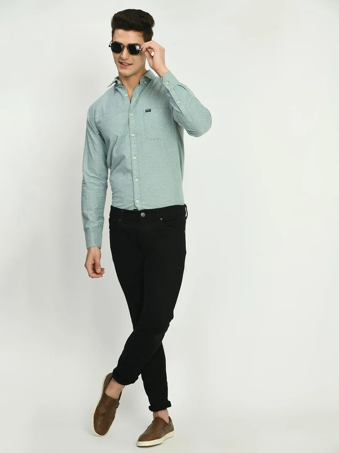 Men's Printed Cotton Regular Fit Shirt