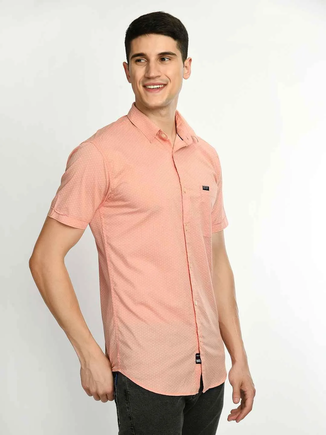 Men's Printed Cotton Short Sleeve Shirt