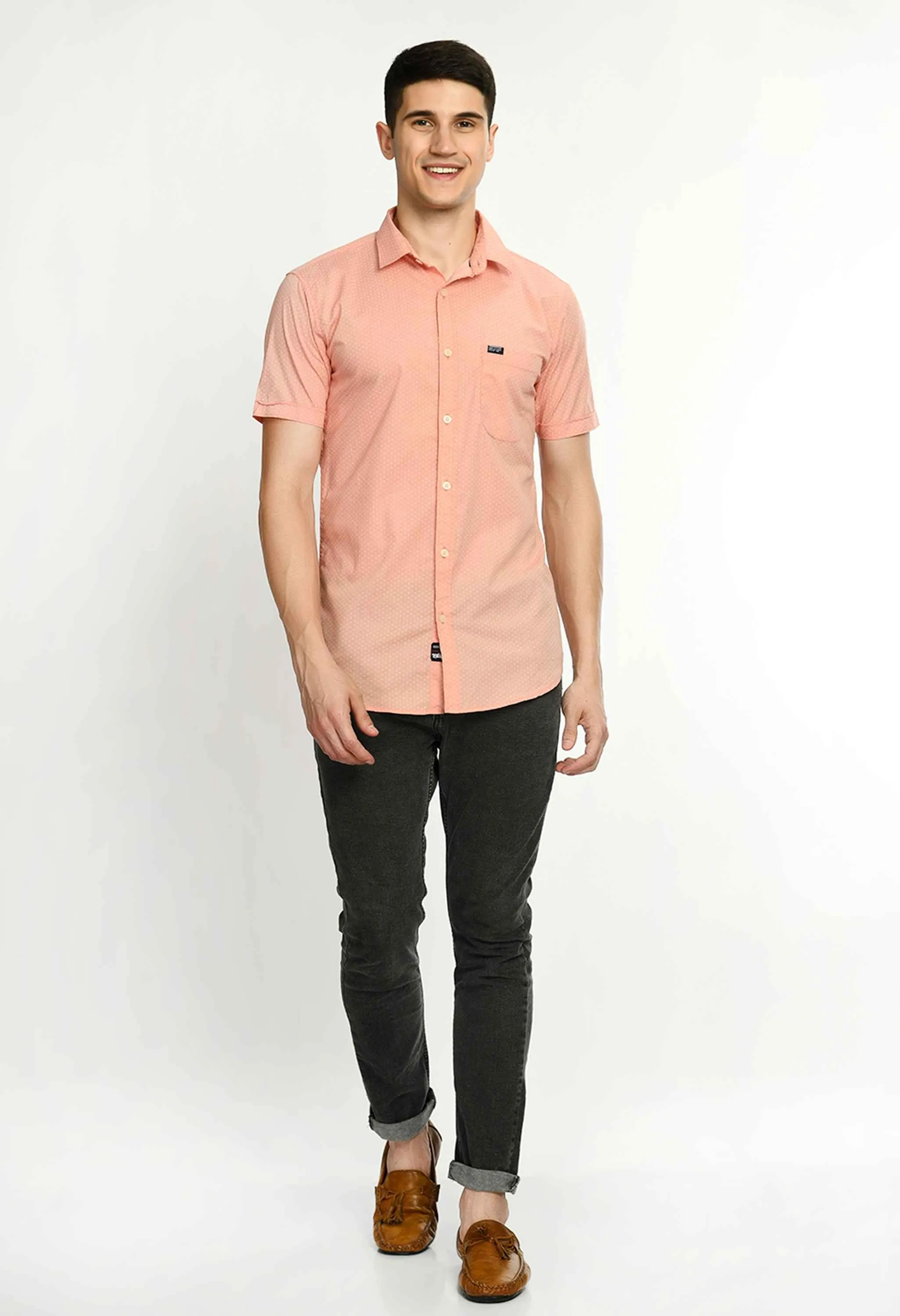 Men's Printed Cotton Short Sleeve Shirt