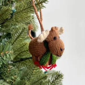 Moose Ornament, Knit Wool