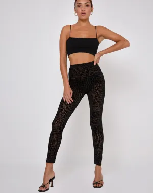 Oria Leggings in Croc Flock Black