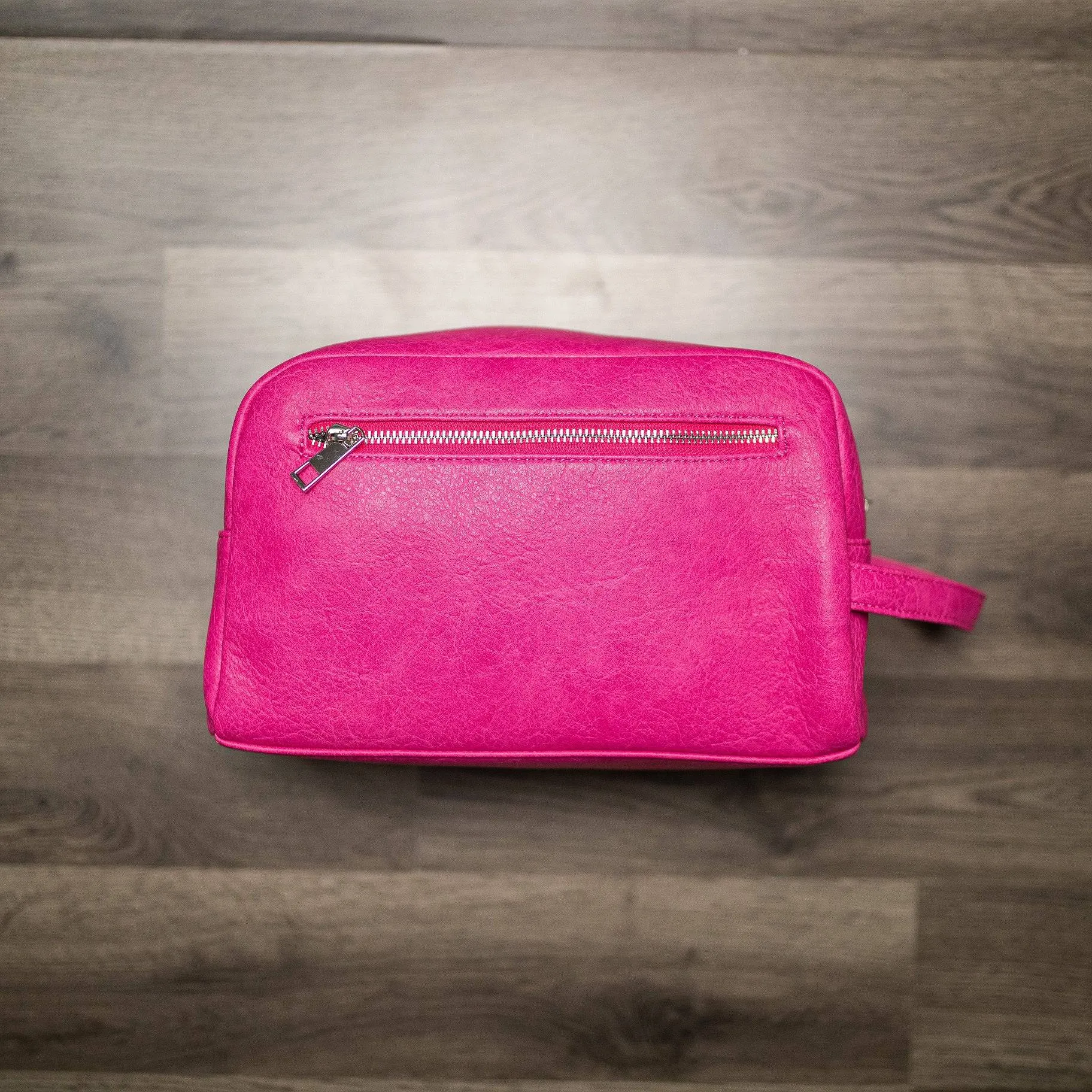 Pink Leather Toiletry Bag