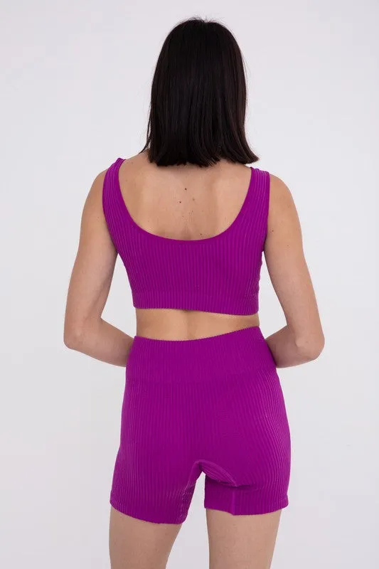 "Brand New Start" Ribbed Set - Purple