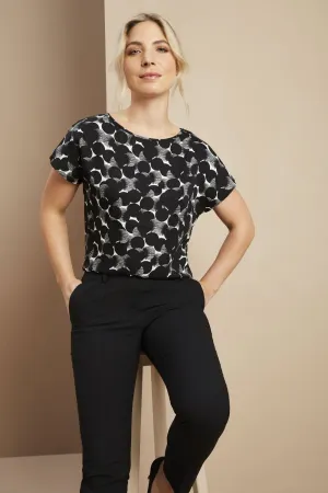 SJ038 - Slash Neck Blouse - Etched Spot