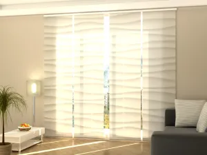 Sliding Panel Curtain Exquisite White Waves