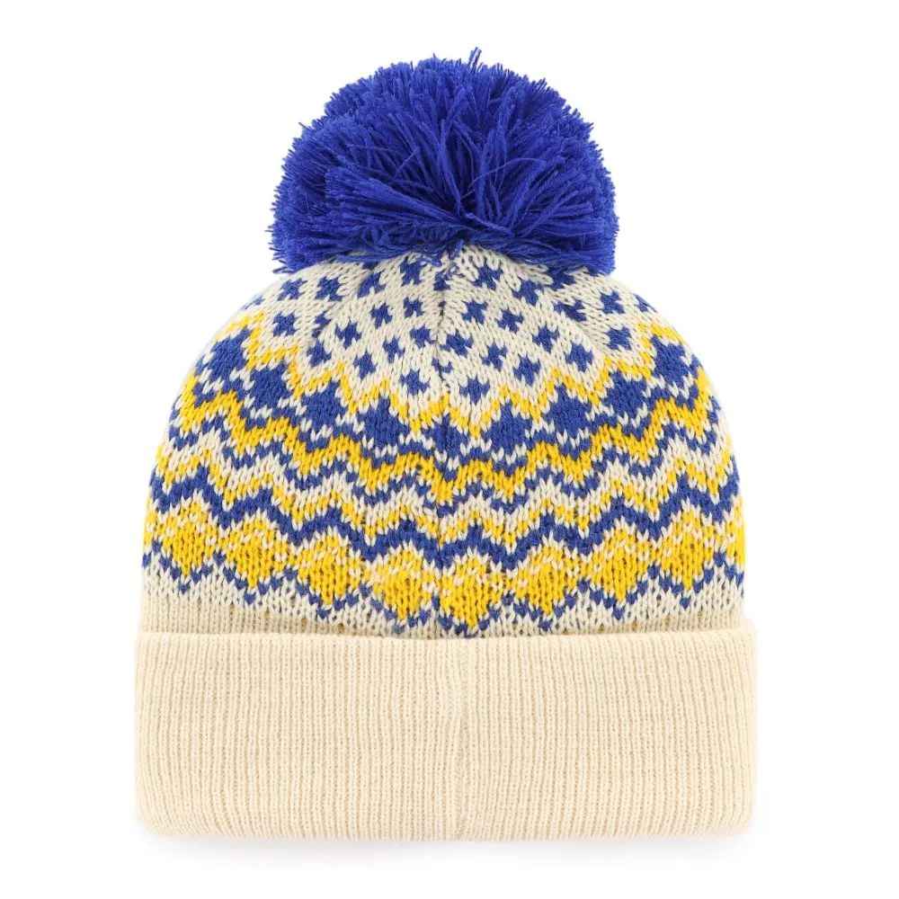 ST. LOUIS BLUES '47 LADIES ELSA STRIPED POM KNIT - NATURAL