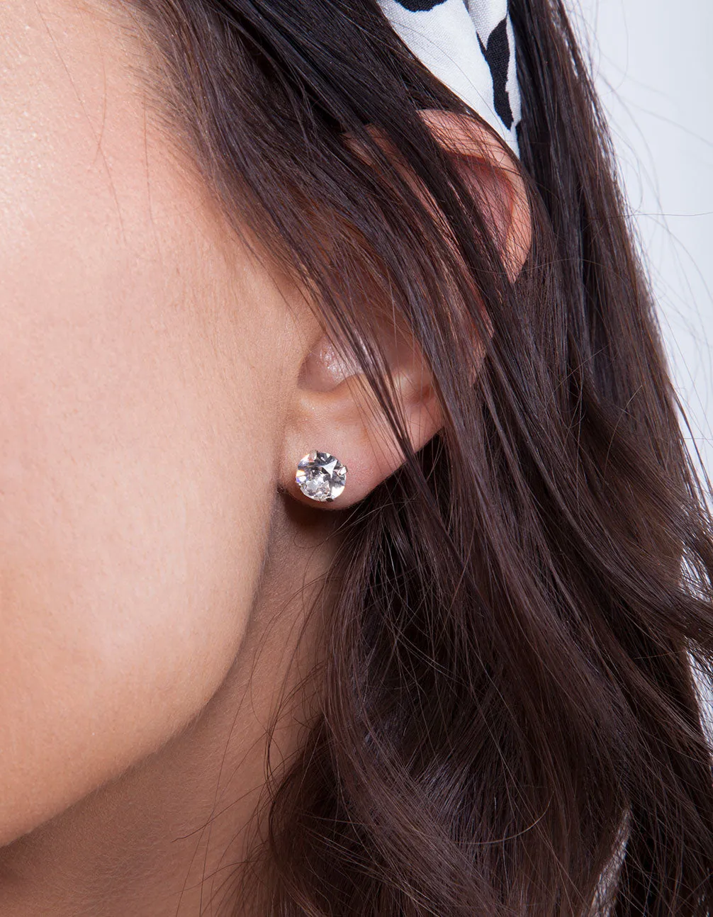 Swarovski 7mm Silver Stud Earring