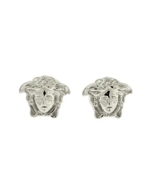 Versace Vintage Silver Medusa Head Stud Earrings