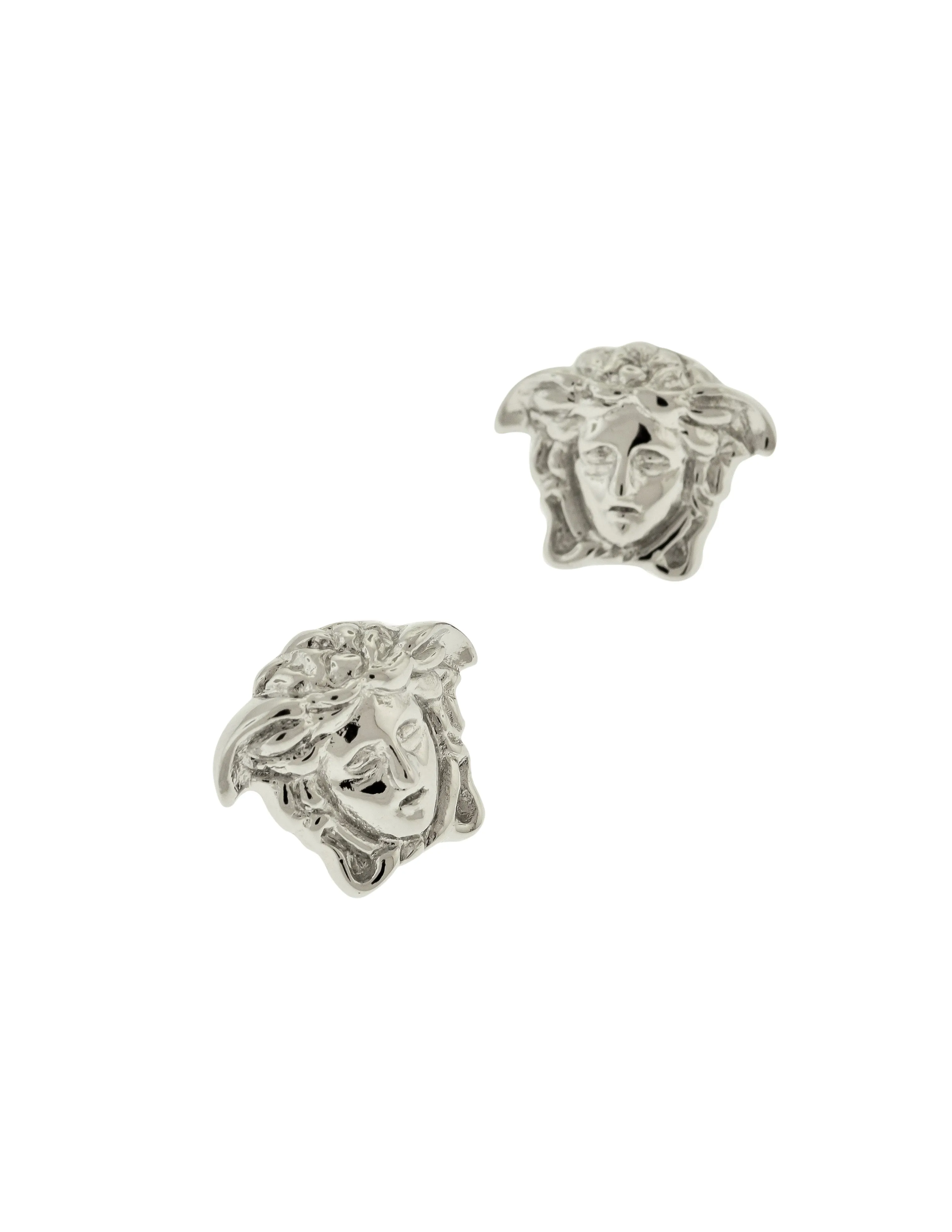 Versace Vintage Silver Medusa Head Stud Earrings