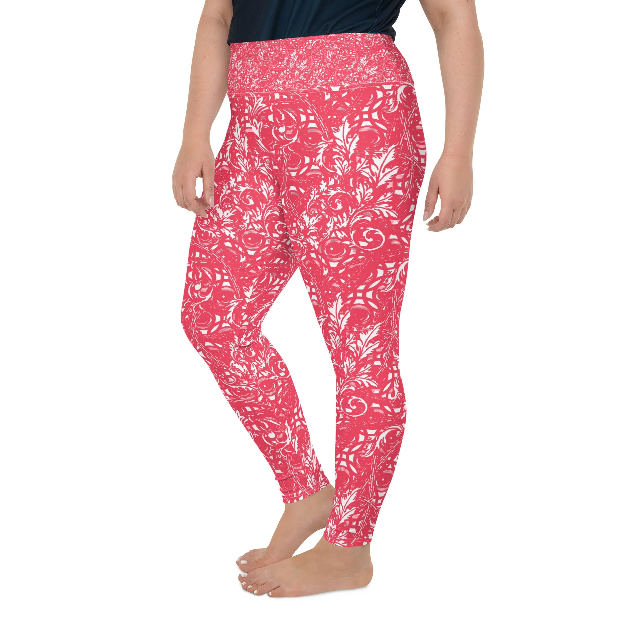 VersacEYEZ Pink All-Over Print Plus Size Leggings