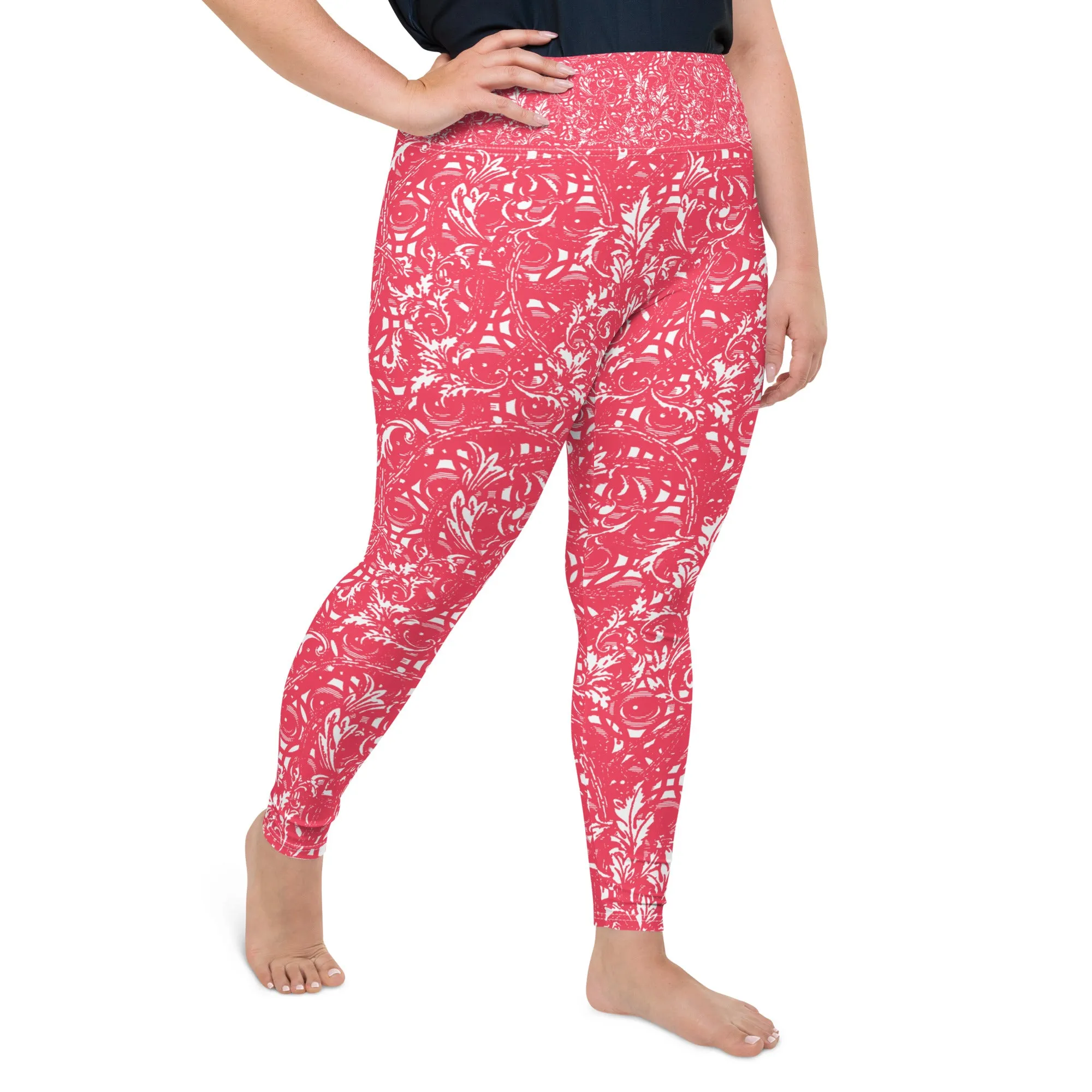 VersacEYEZ Pink All-Over Print Plus Size Leggings