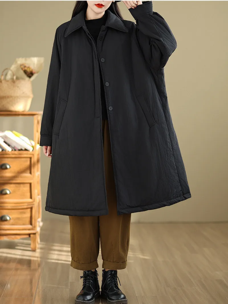 Women's Sleek & Stylish & Cozy Side Pockets Winter Coat