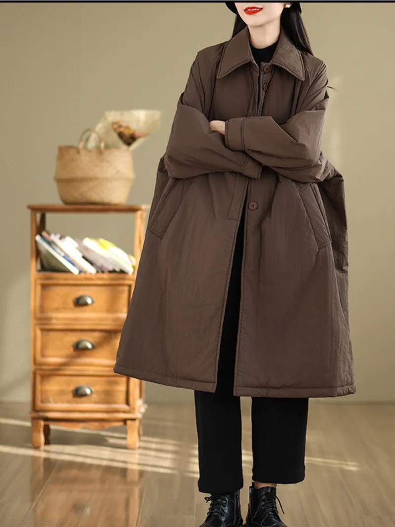 Women's Sleek & Stylish & Cozy Side Pockets Winter Coat