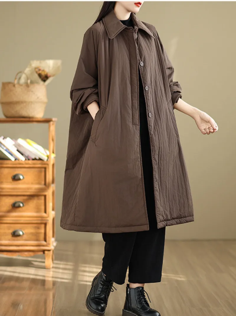 Women's Sleek & Stylish & Cozy Side Pockets Winter Coat