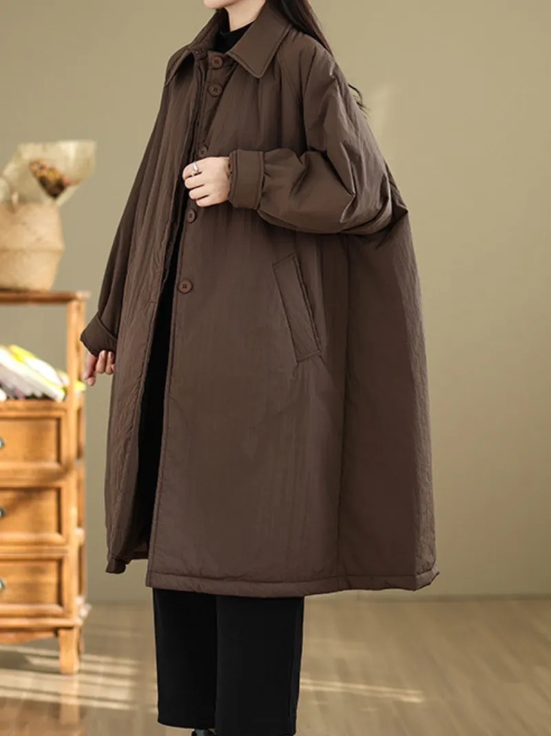 Women's Sleek & Stylish & Cozy Side Pockets Winter Coat