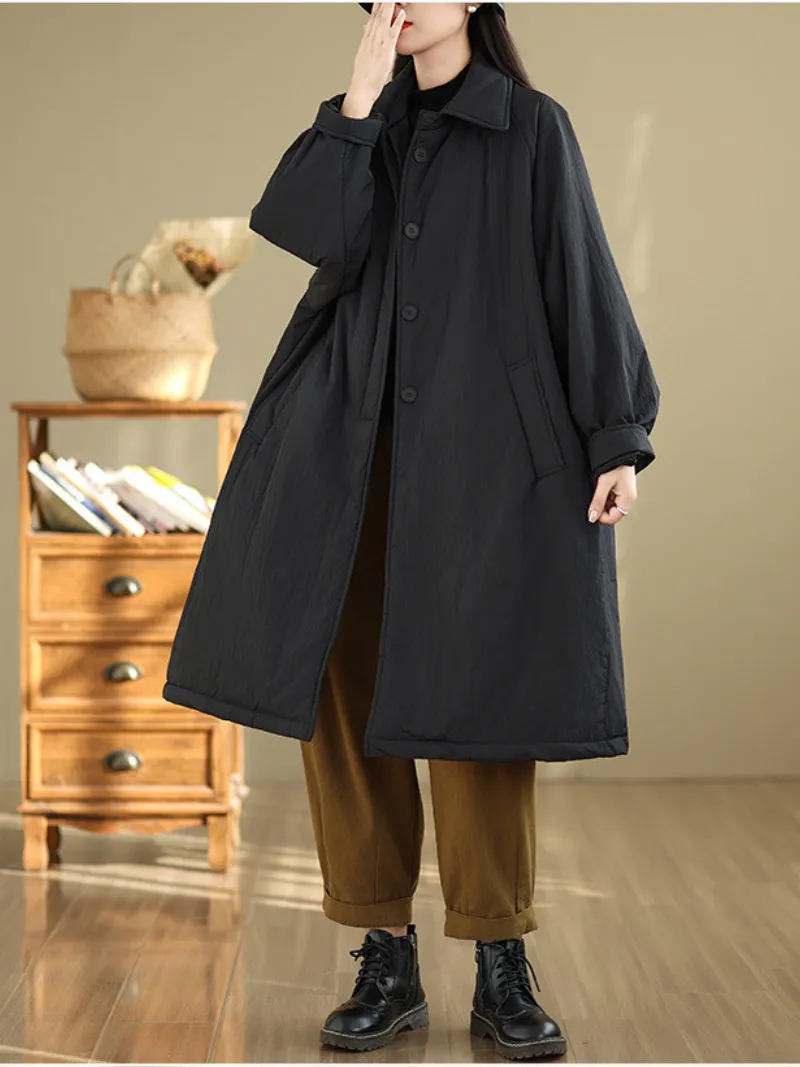 Women's Sleek & Stylish & Cozy Side Pockets Winter Coat